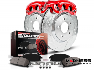 Honda Civic Brake Kit - Front - PowerStop - Z23 Evolution Rotors + Sport Pads + Calipers - `90-`00